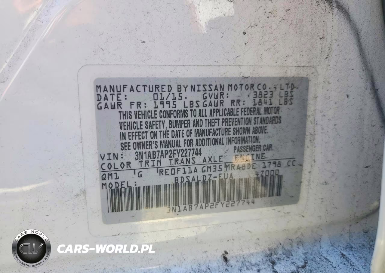 2015 Nissan Sentra Sv VIN:3N1AB7AP2FY227744 - 12