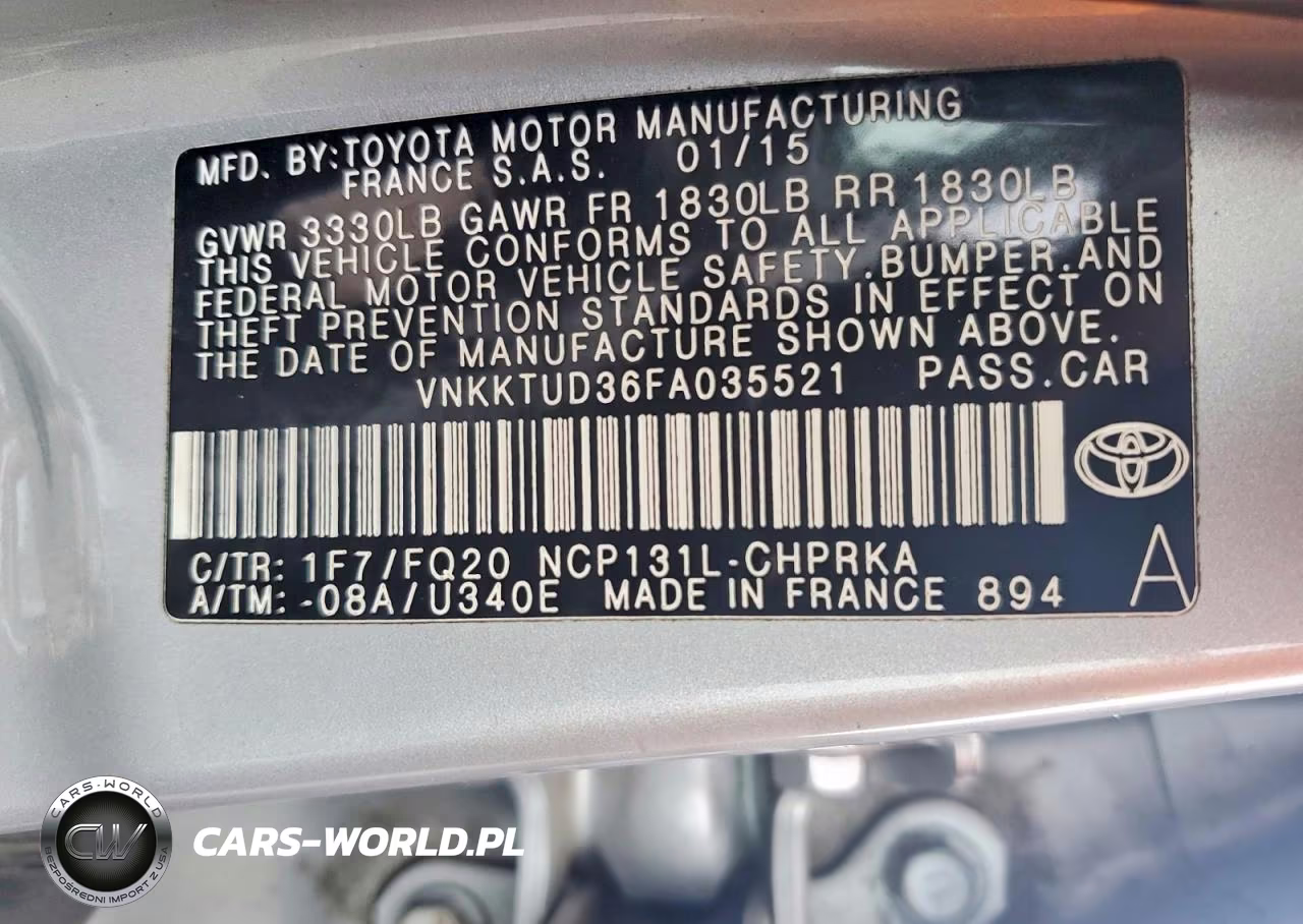 2015 Toyota Yaris 5-Door L VIN:VNKKTUD36FA035521 - 12