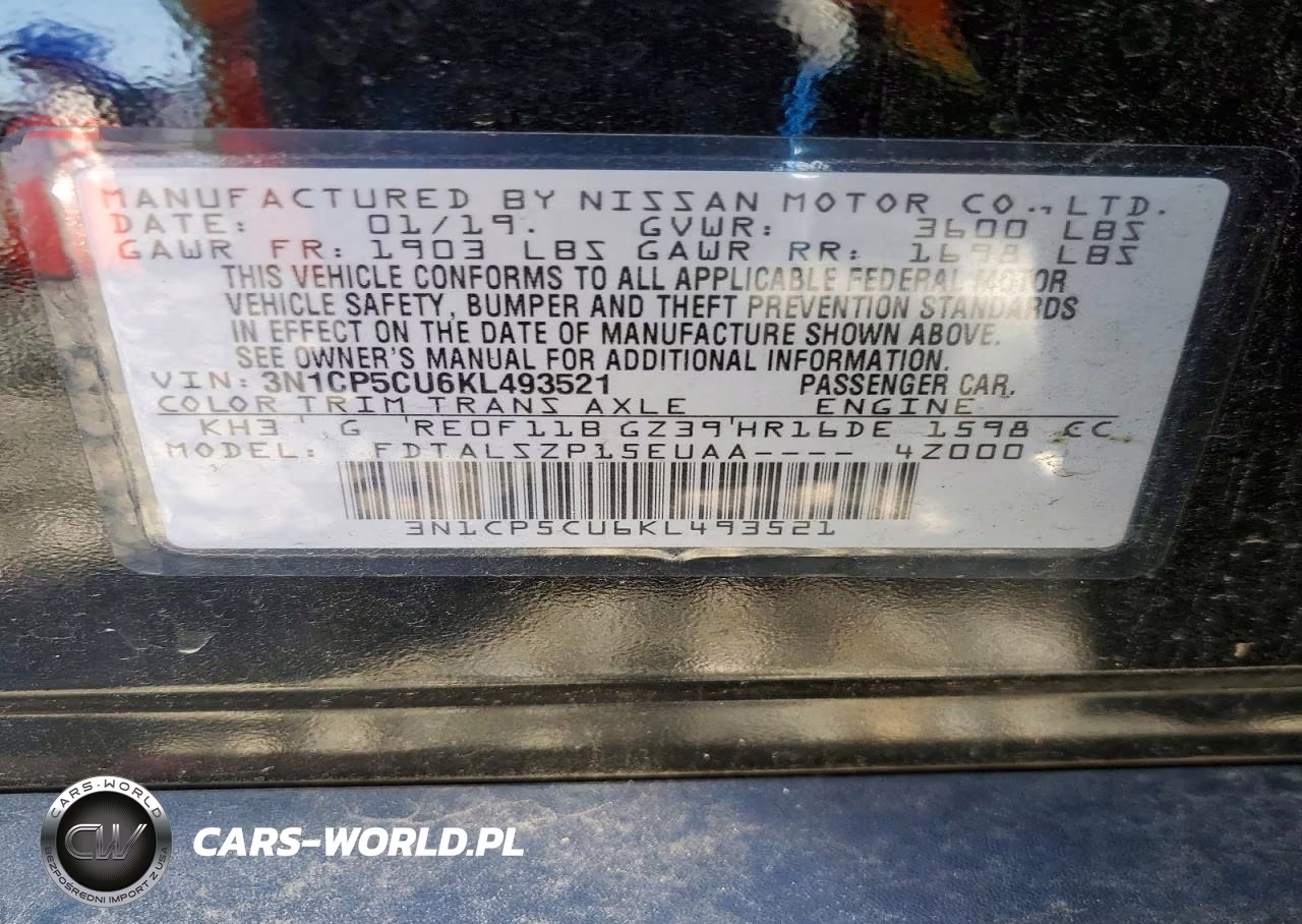 2019 Nissan Kicks Sv VIN:3N1CP5CU6KL493521 - 13