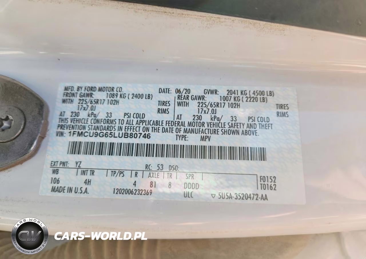 2020 Ford Escape Se VIN:1FMCU9G65LUB80746 - 14