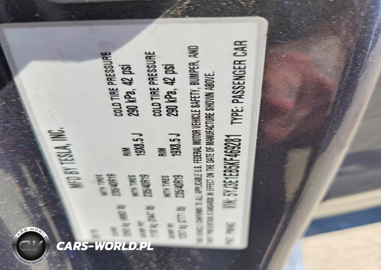 2019 Tesla Model 3 VIN:5YJ3E1EB5KF469281 - 13