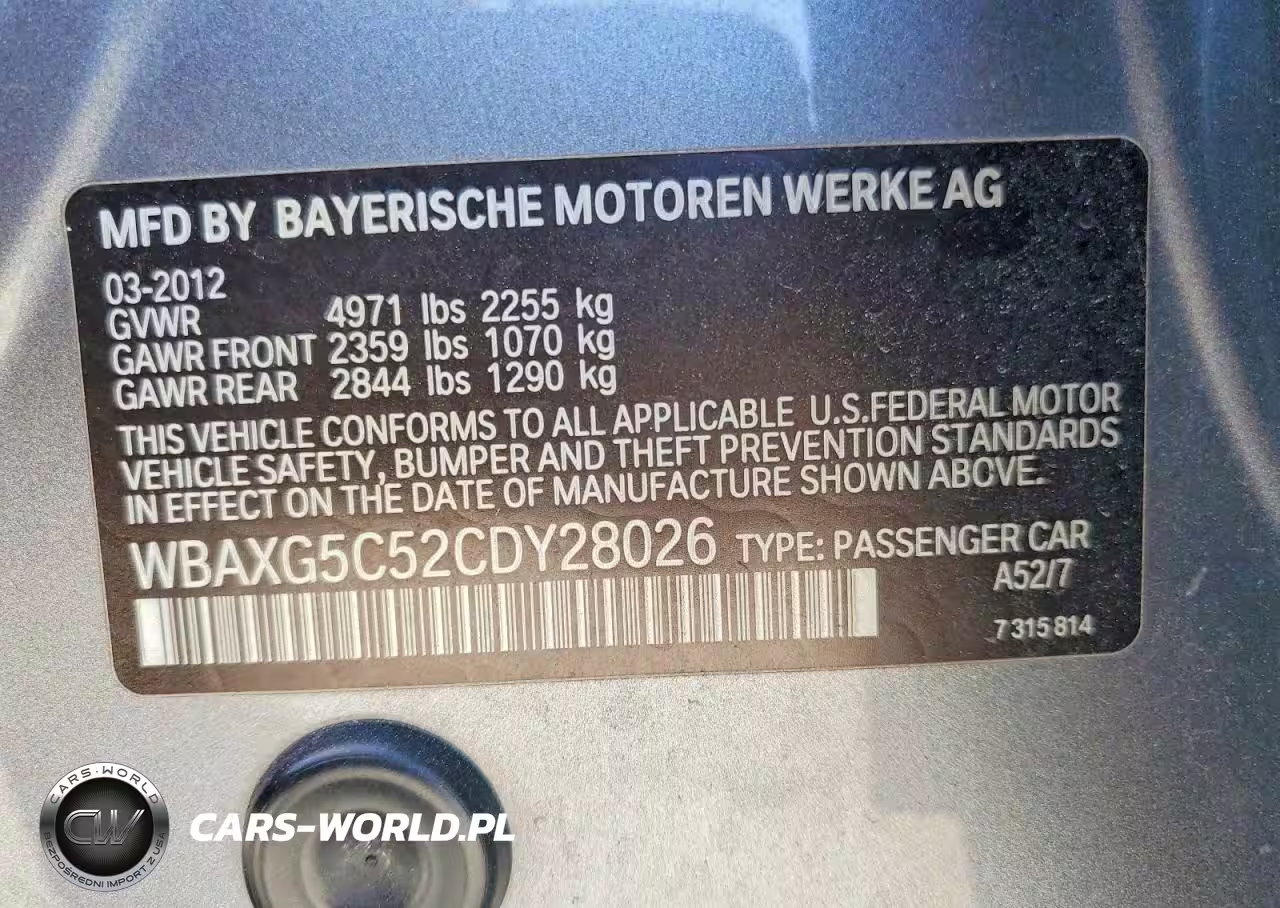 2012 BMW 528 I VIN:WBAXG5C52CDY28026 - 12
