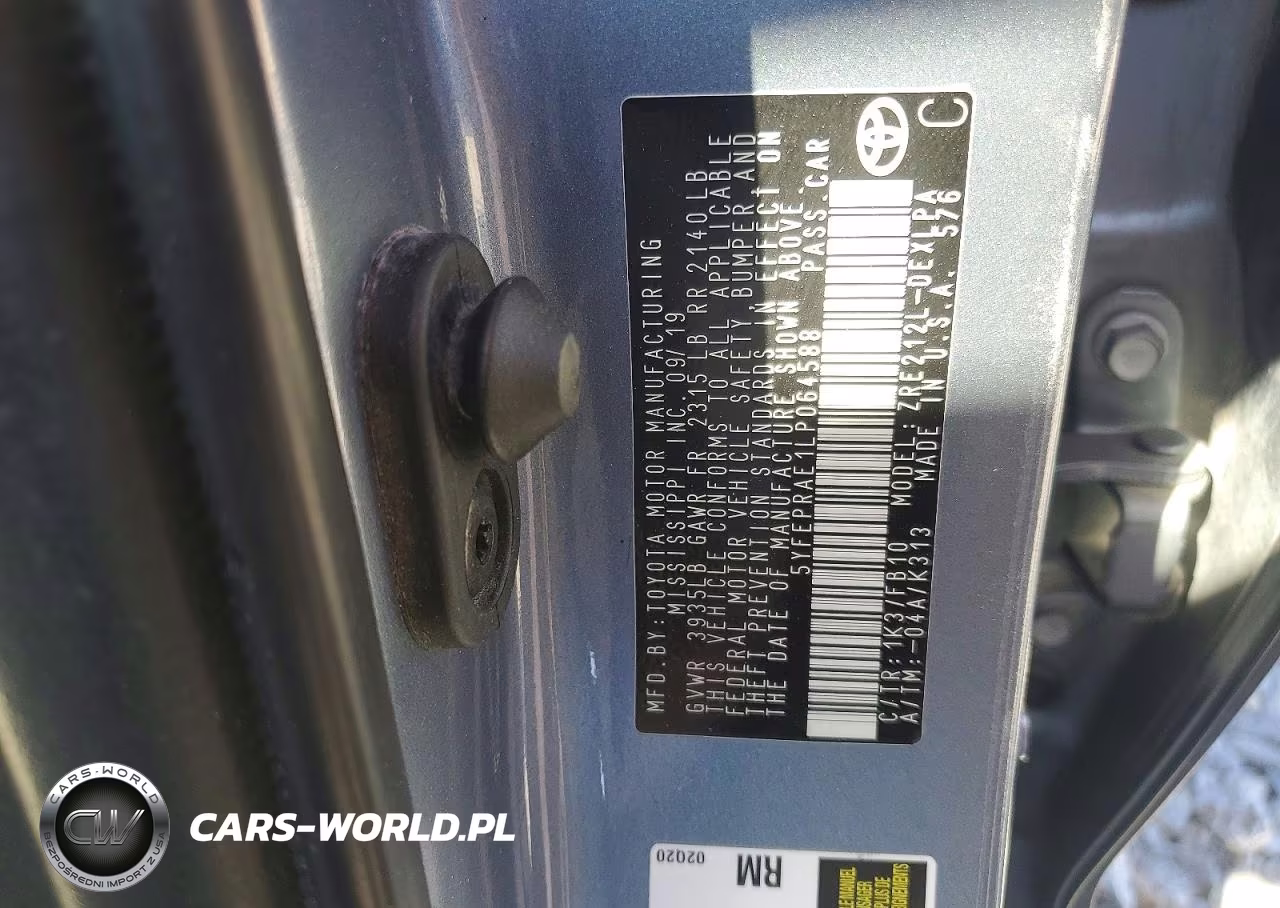 2020 Toyota Corolla Le VIN:5YFEPRAE1LP064588 - 13