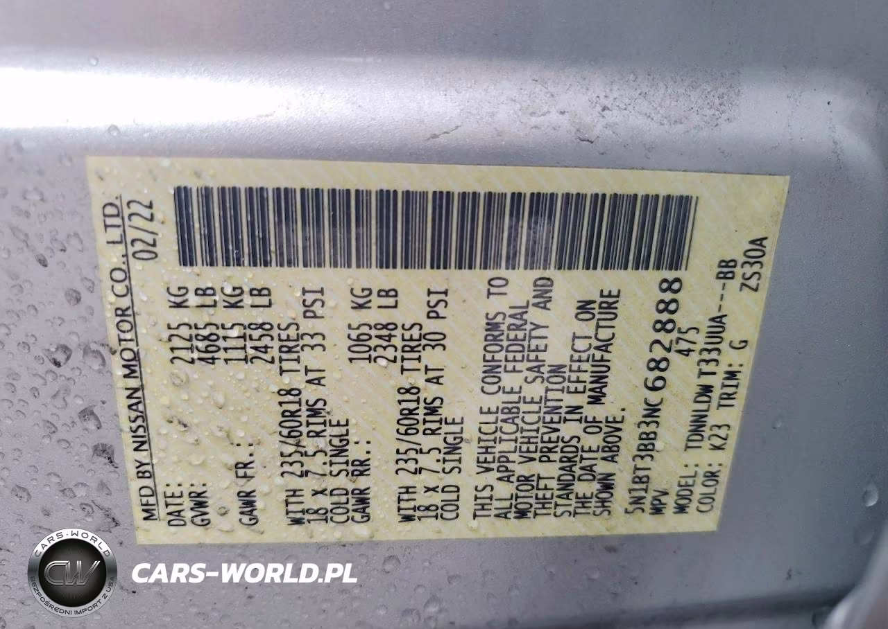 2022 Nissan Rogue Sv VIN:5N1BT3BB3NC682888 - 13