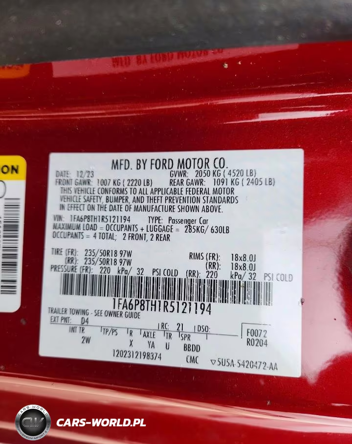 2024 Ford Mustang VIN:1FA6P8TH1R5121194 - 13