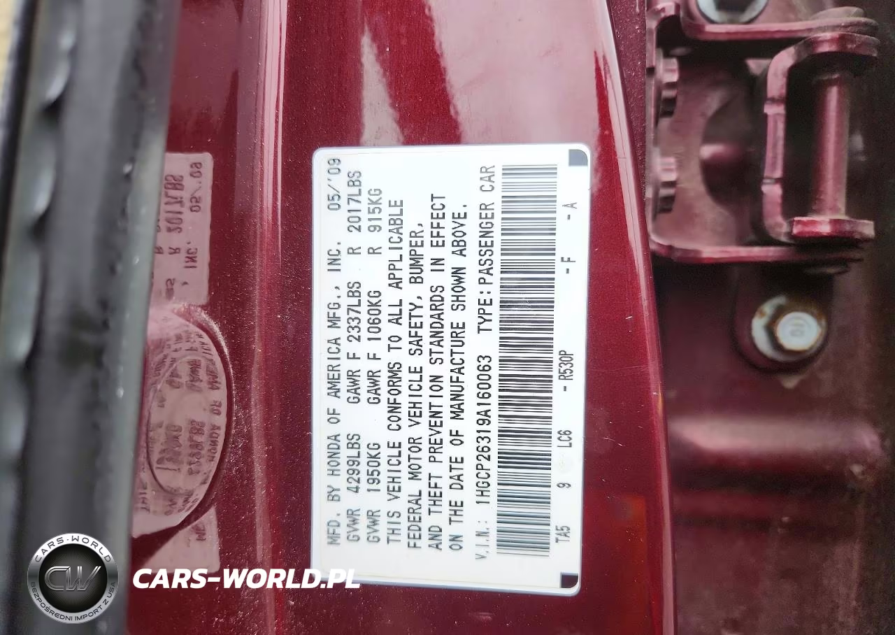 2009 Honda Accord Lx VIN:1HGCP26319A160063 - 12