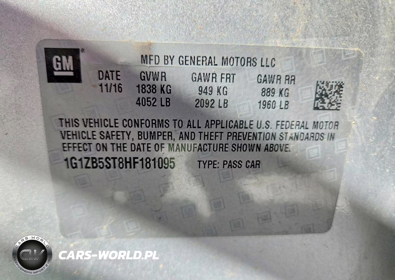 2017 Chevrolet Malibu Ls VIN:1G1ZB5ST8HF181095 - 13