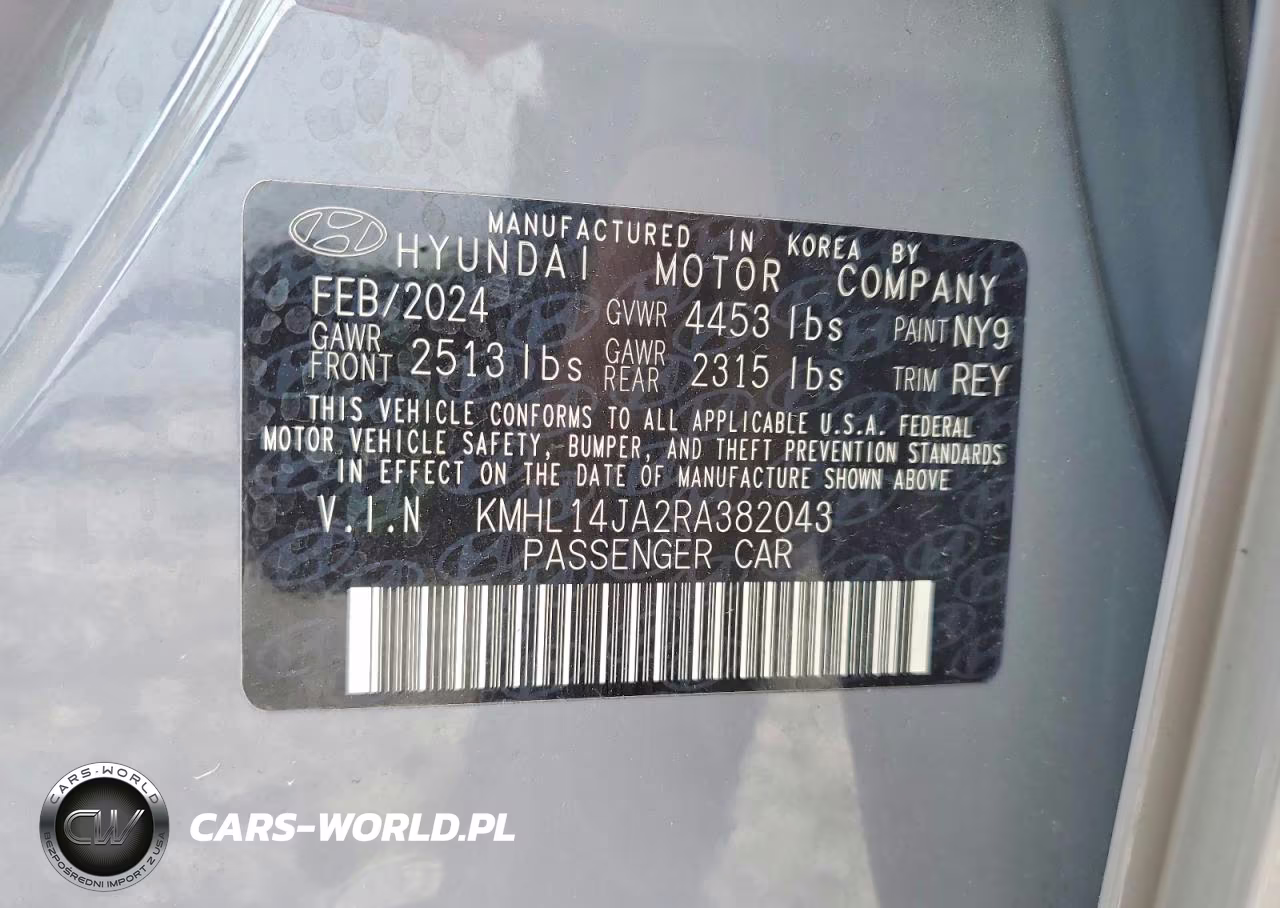 2024 Hyundai Sonata Sel VIN:KMHL14JA2RA382043 - 13
