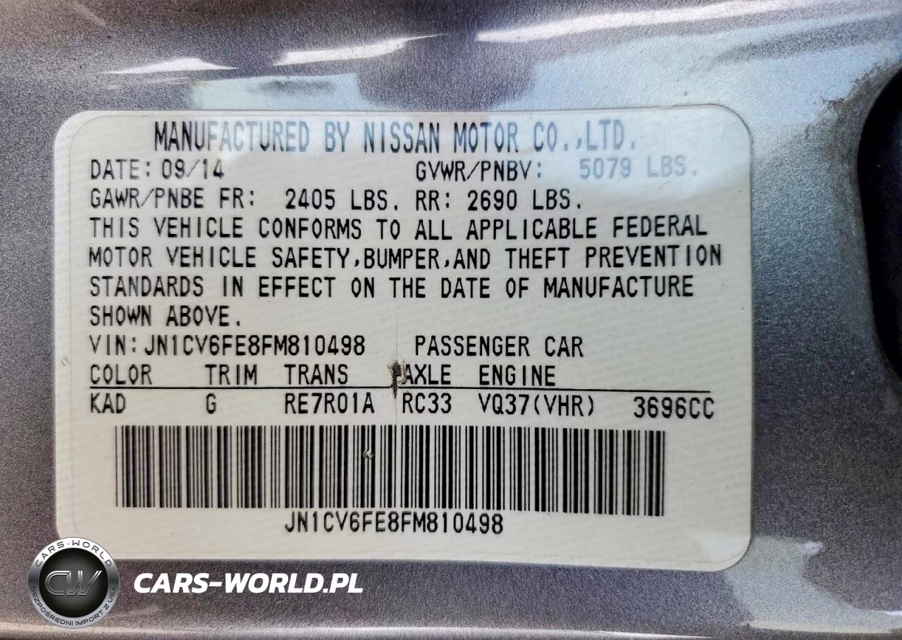 2015 Infiniti Q60 VIN:JN1CV6FE8FM810498 - 12