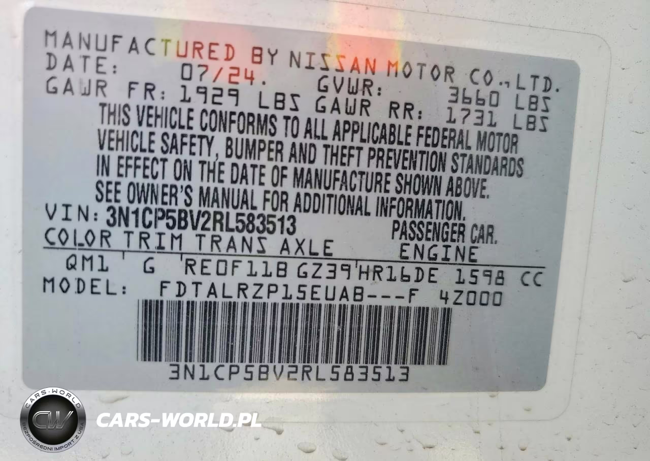 2024 Nissan Kicks S VIN:3N1CP5BV2RL583513 - 14