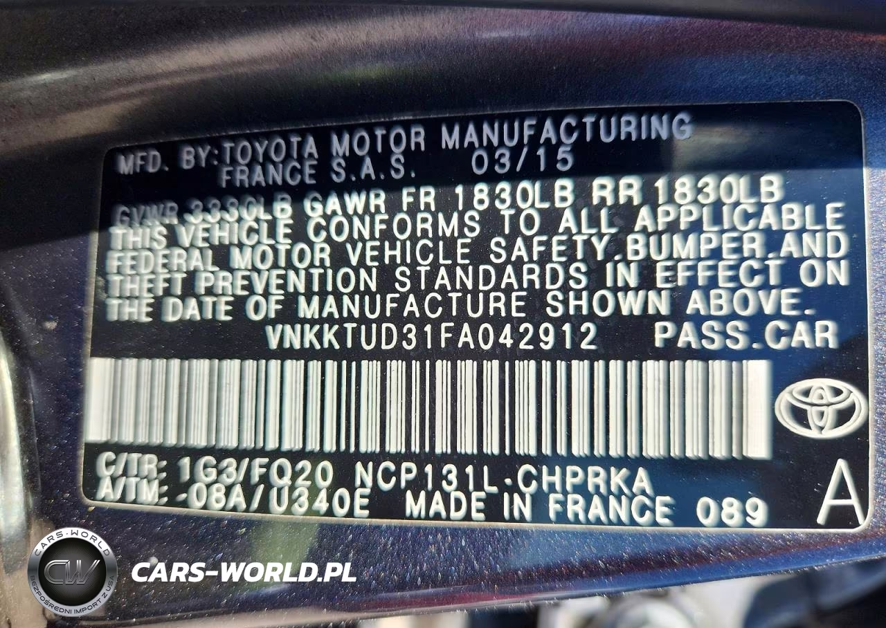 2015 Toyota Yaris 5-Door L VIN:VNKKTUD31FA042912 - 14