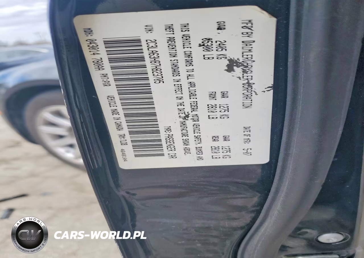 2007 Chrysler 300C VIN:2C3LA63H87H823705 - 12