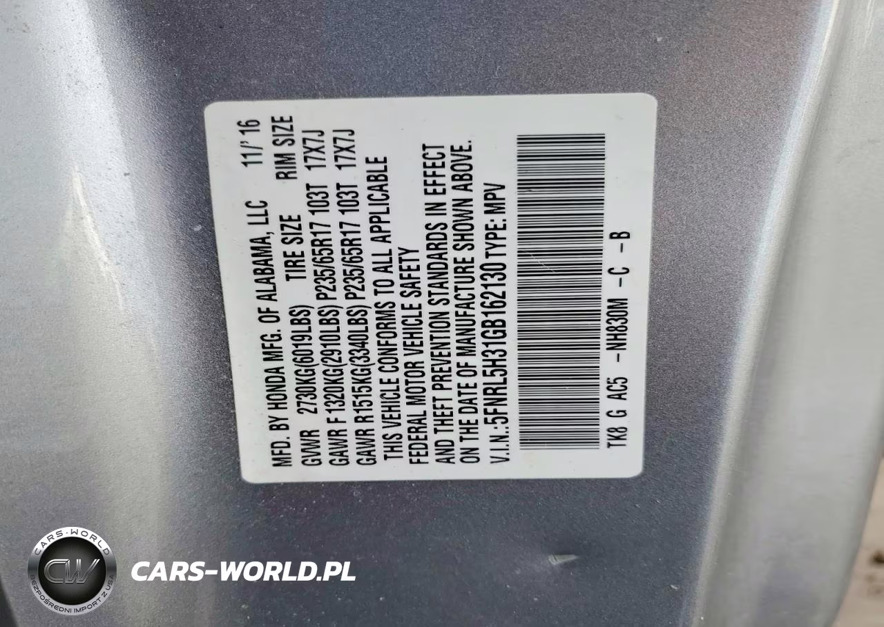 2016 Honda Odyssey VIN:5FNRL5H31GB162130 - 14