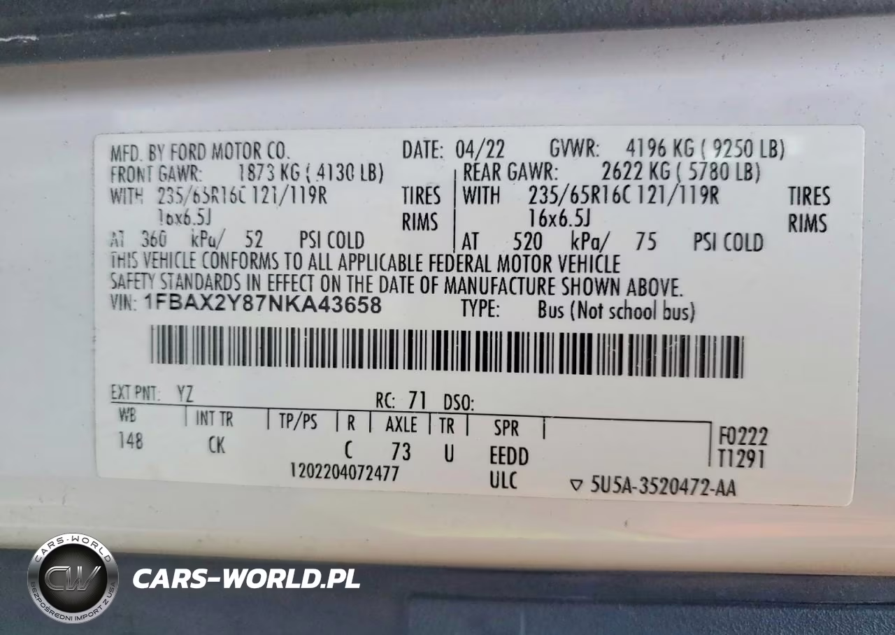 2022 Ford Transit T-350 VIN:1FBAX2Y87NKA43658 - 13