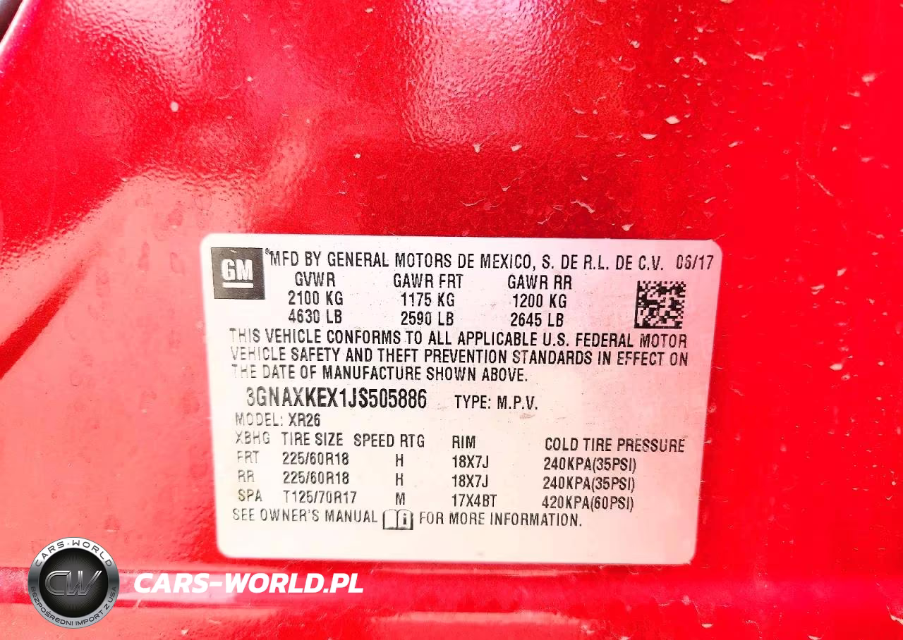 2018 Chevrolet Equinox Lt VIN:3GNAXKEX1JS505886 - 13