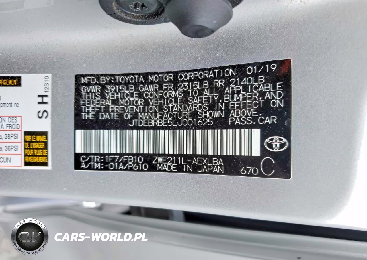 2020 Toyota Corolla Hybrid Le VIN:JTDEBRBE5LJ001625 - 12