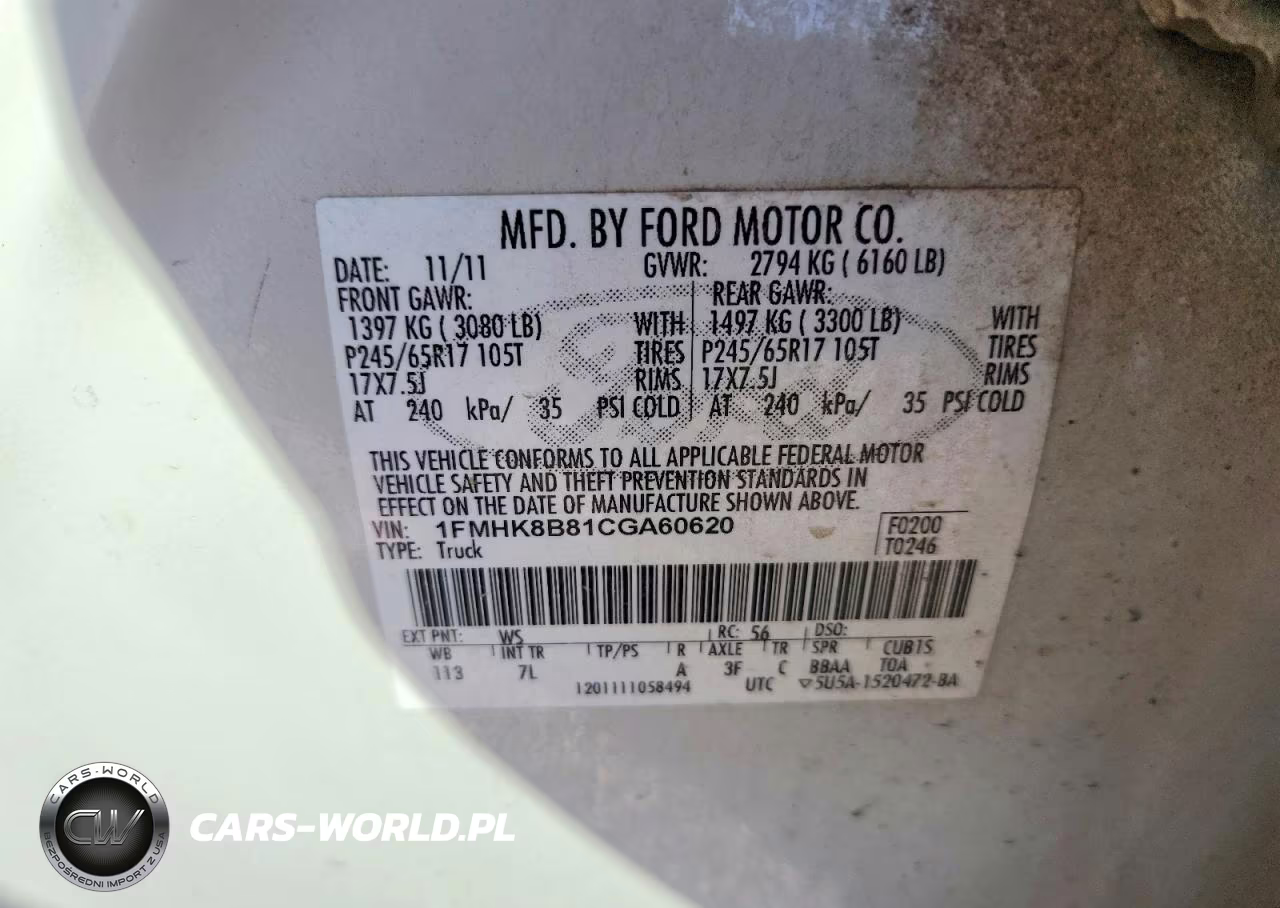 2012 Ford Explorer VIN:1FMHK8B81CGA60620 - 13