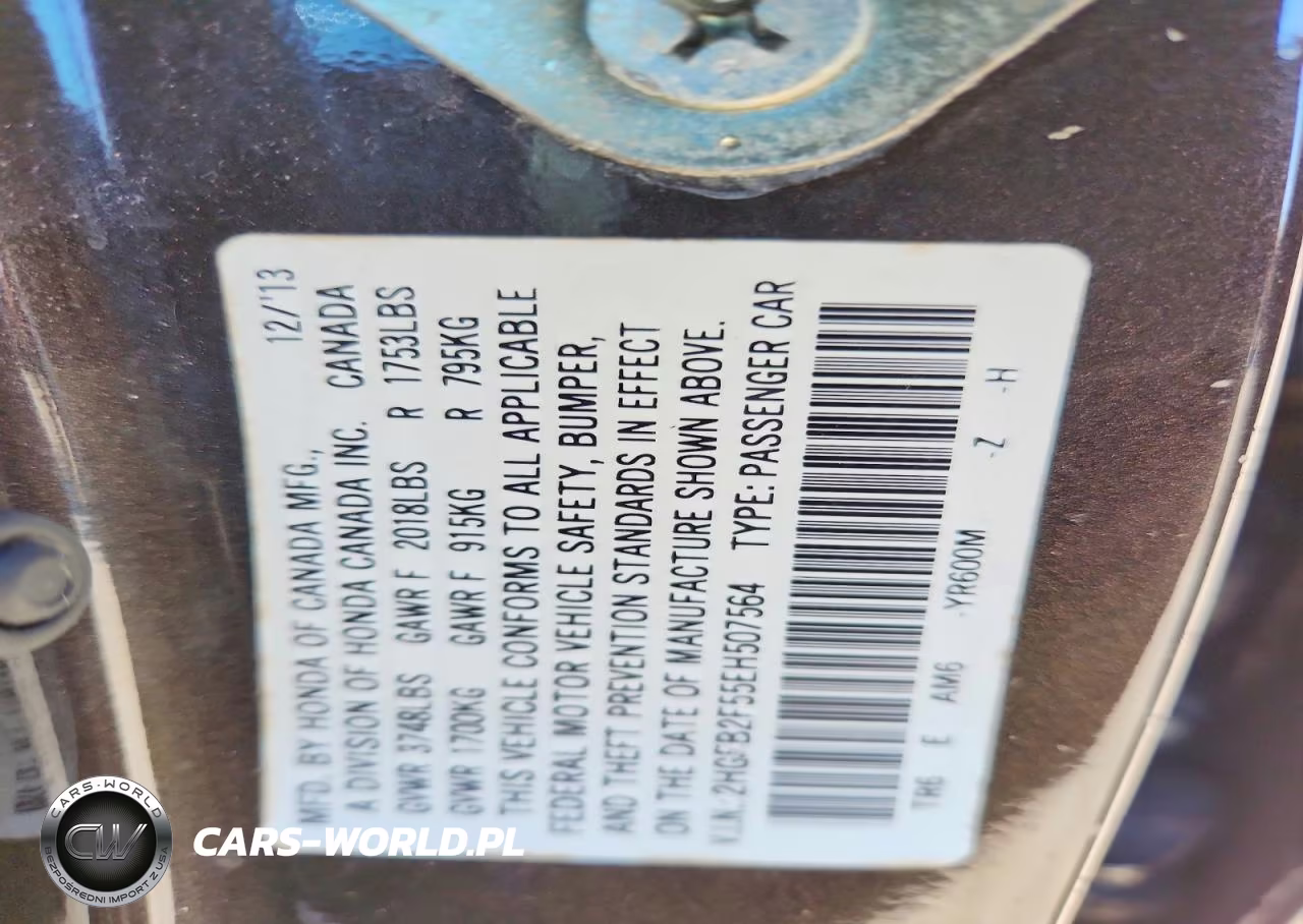 2014 Honda Civic Lx VIN:2HGFB2F55EH507564 - 12
