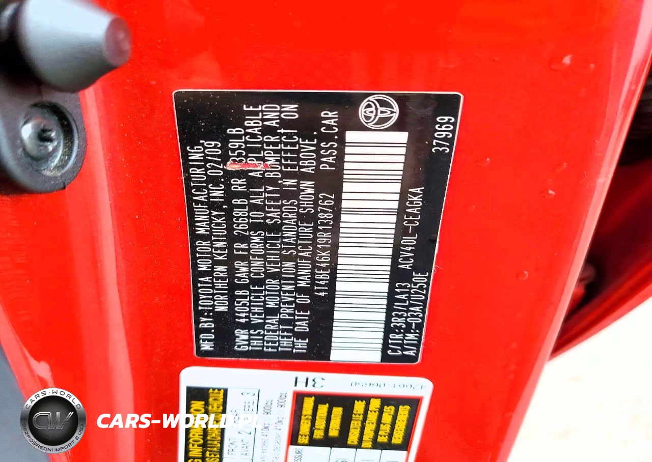 2009 Toyota Camry Xle VIN:4T4BE46K19R138762 - 12