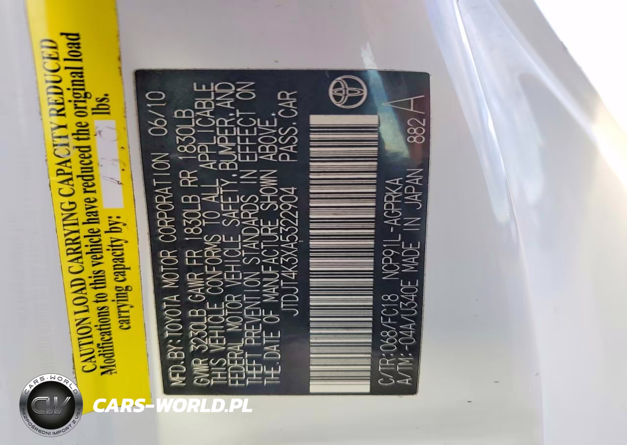2010 Toyota Yaris Base VIN:JTDJT4K3XA5322904 - 12