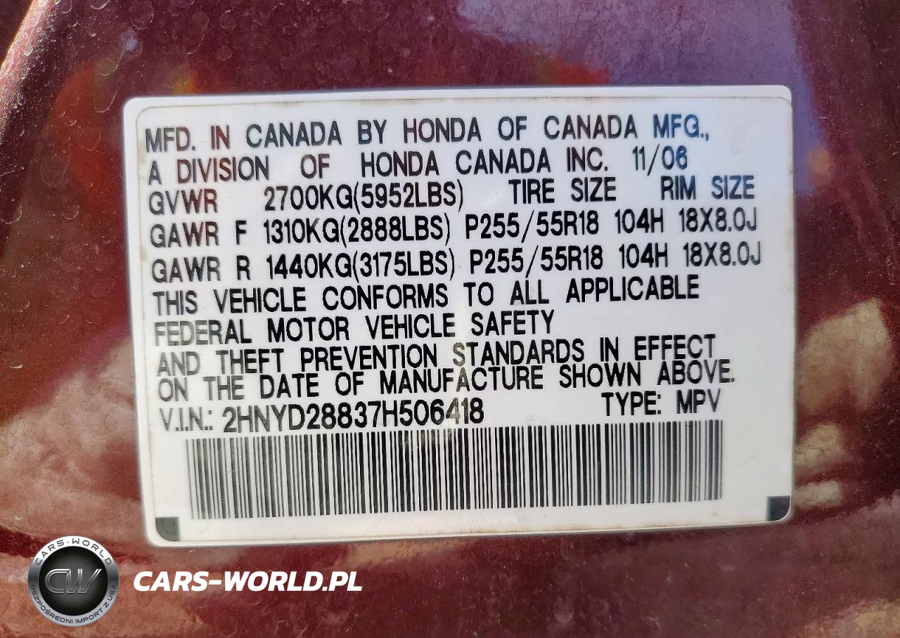 2007 Acura Mdx Sport VIN:2HNYD28837H506418 - 13