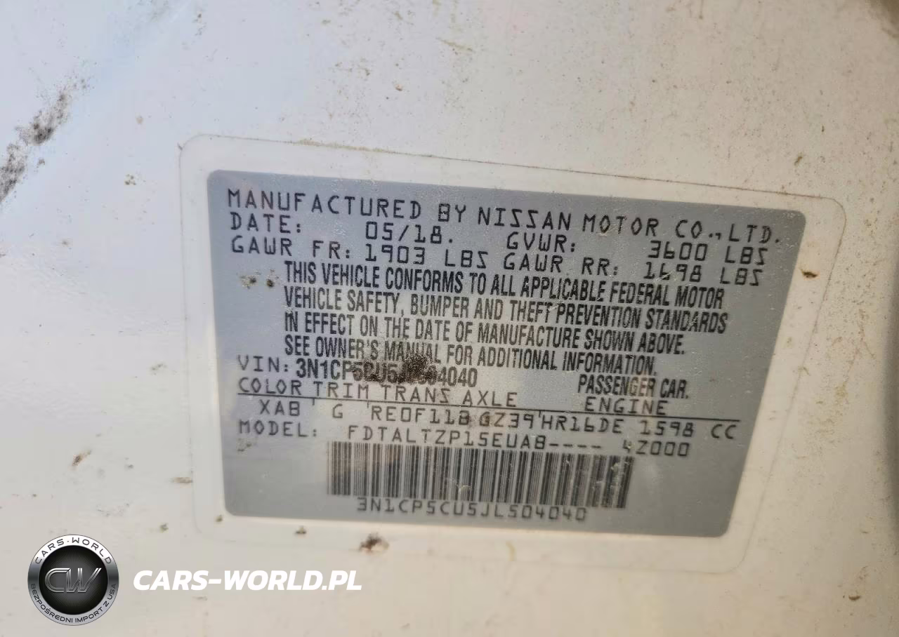 2018 Nissan Kicks Sr VIN:3N1CP5CU5JL504040 - 14