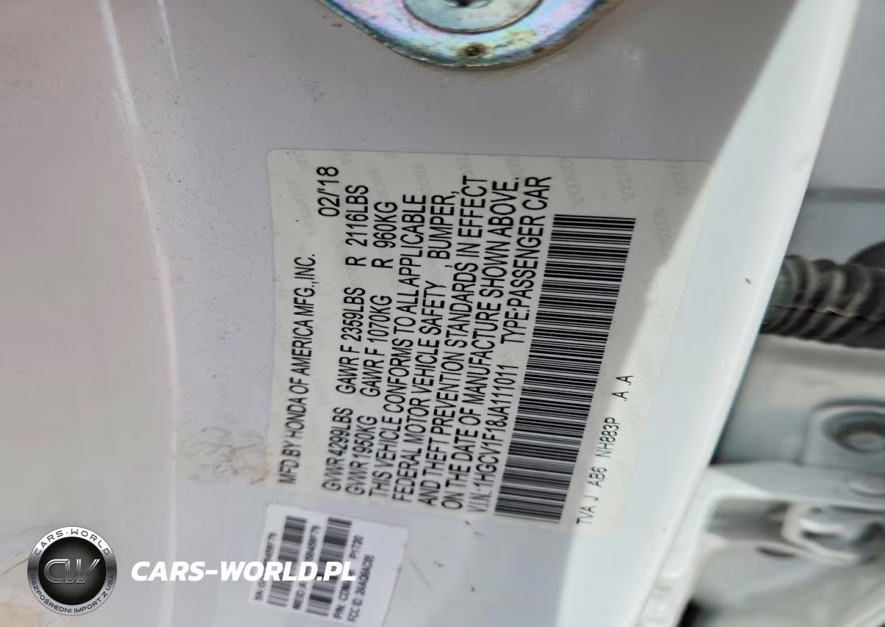2018 Honda Accord VIN:1HGCV1F18JA111011 - 12