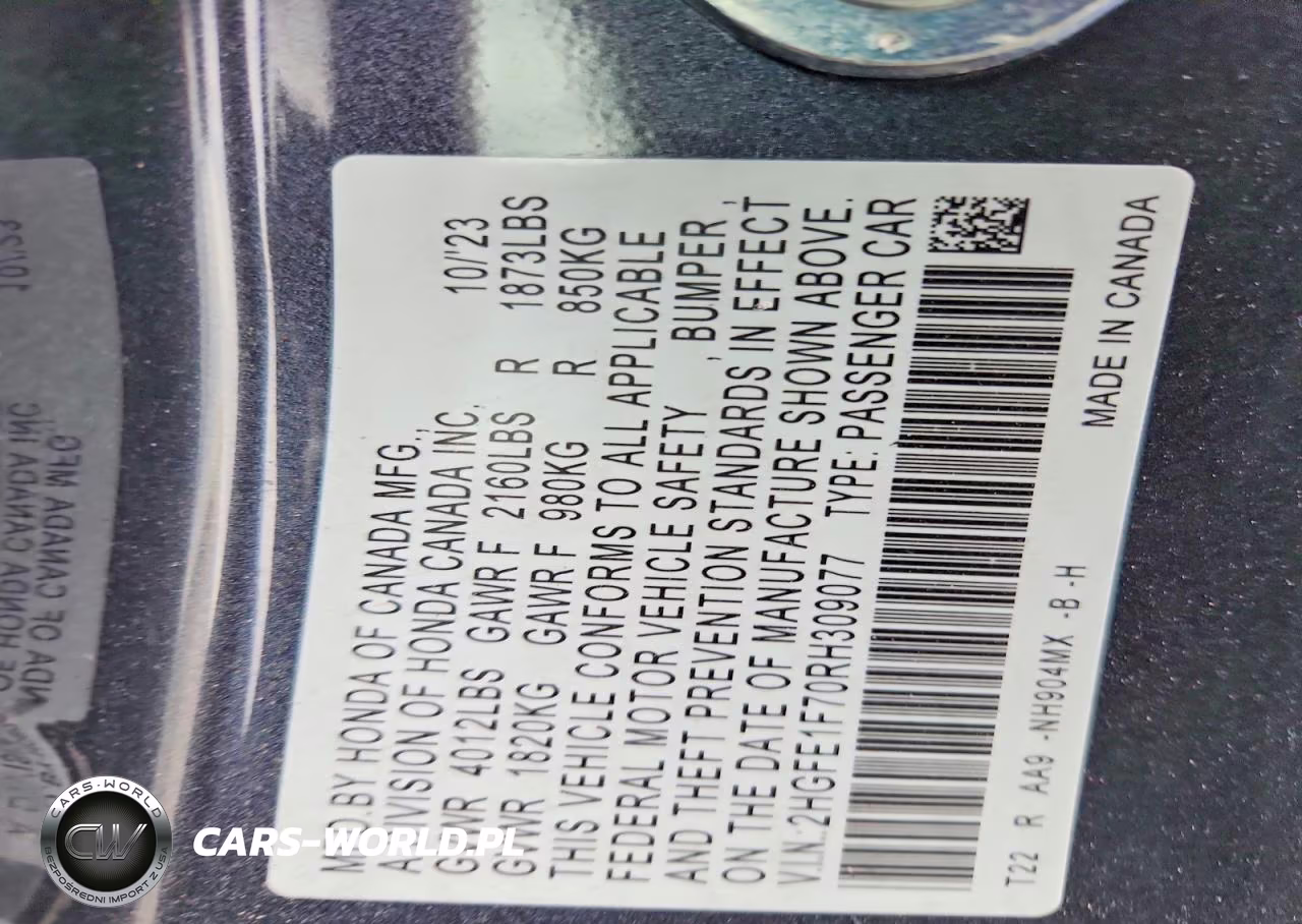 2024 Honda Civic Ex VIN:2HGFE1F70RH309077 - 12