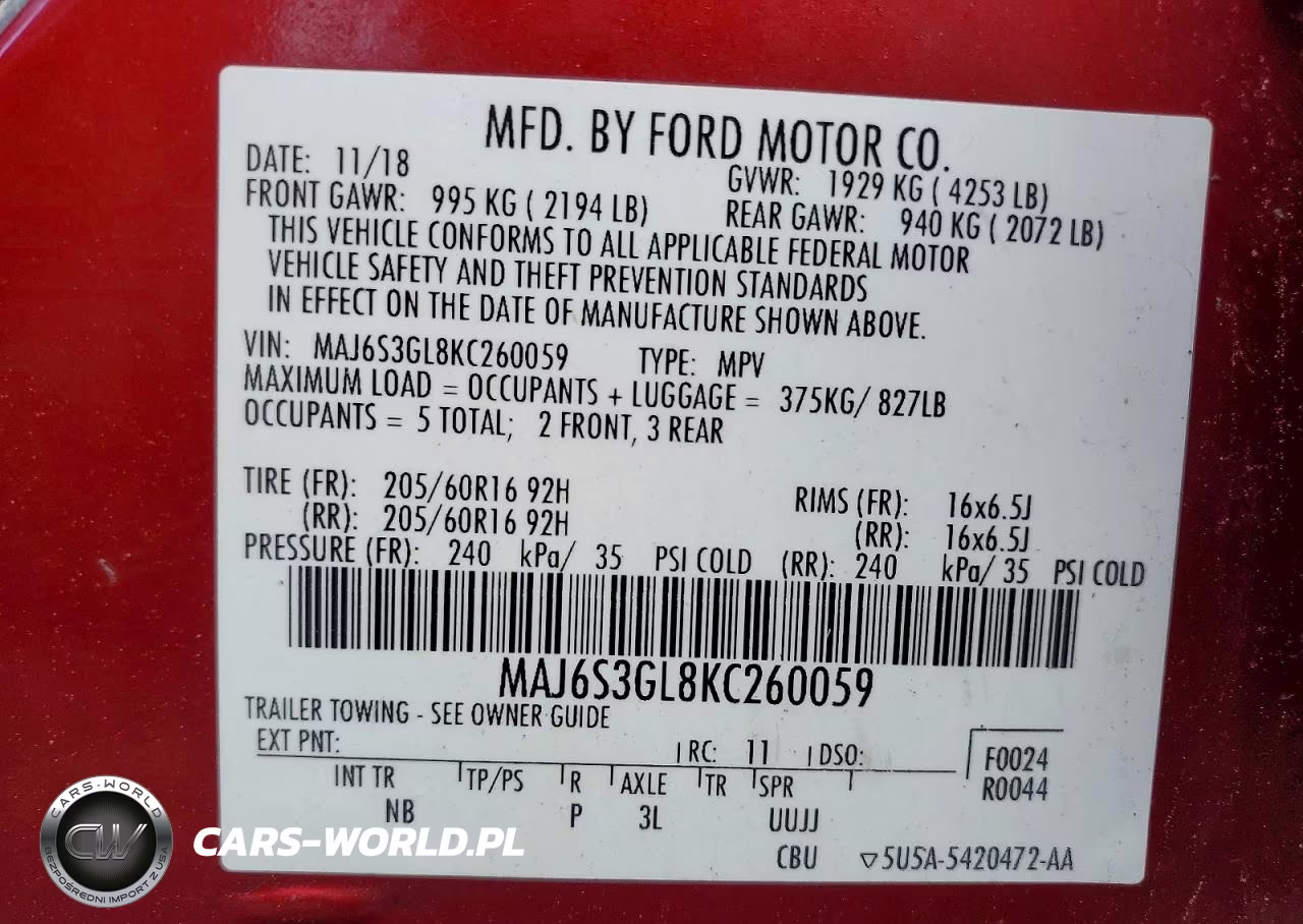 2019 Ford Ecosport Se VIN:MAJ6S3GL8KC260059 - 14
