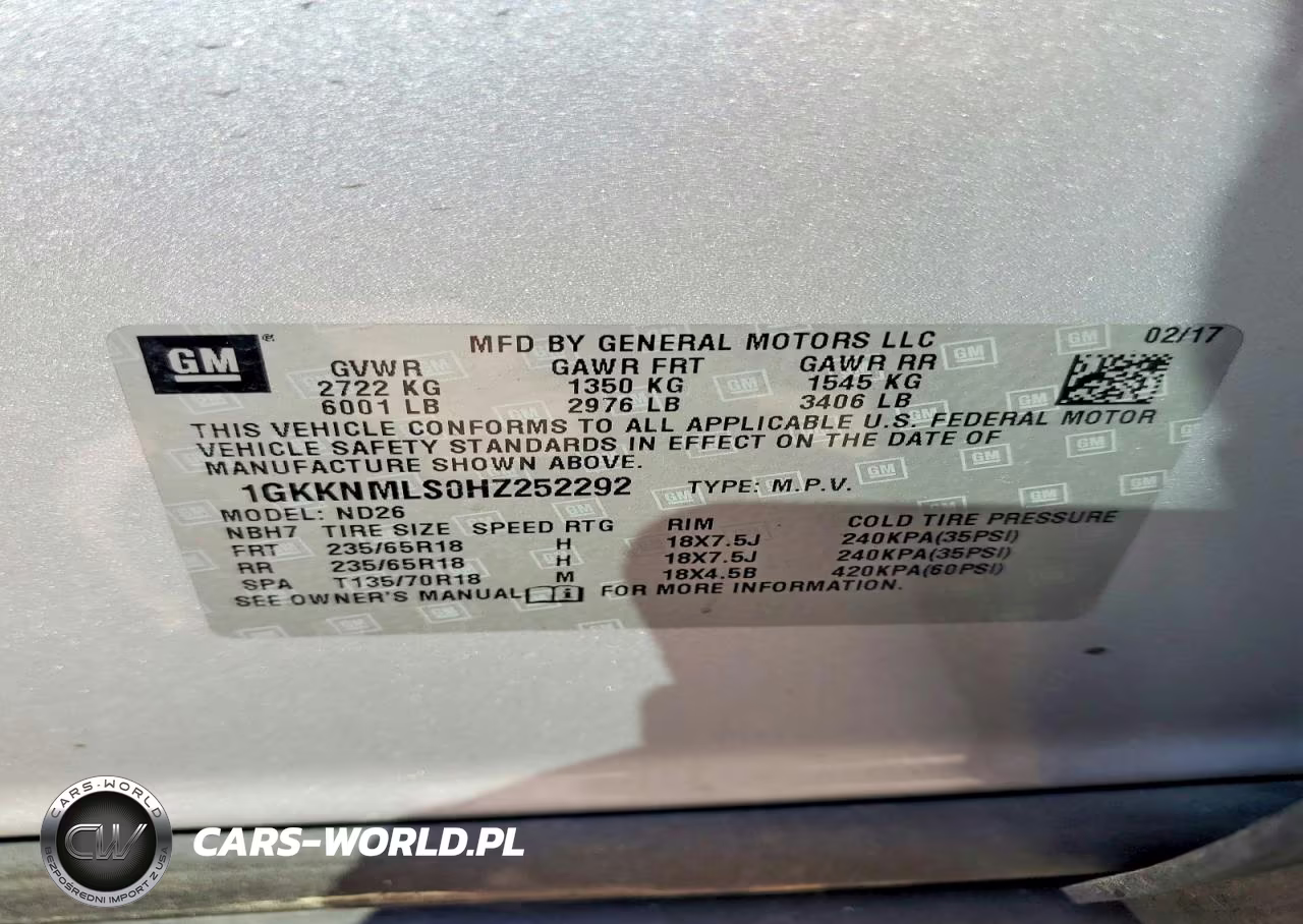 2017 GMC Acadia Slt-1 VIN:1GKKNMLS0HZ252292 - 13