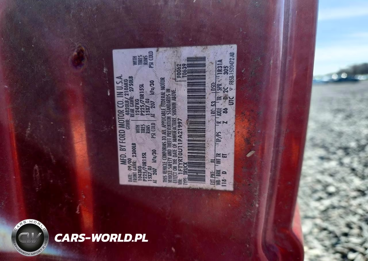 2001 Ford Ranger VIN:1FTYR10U11PA21997 - 12