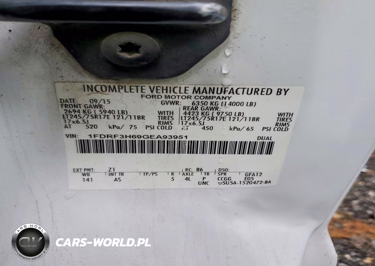 2016 Ford F350 Super Duty VIN:1FDRF3H69GEA93951 - 10