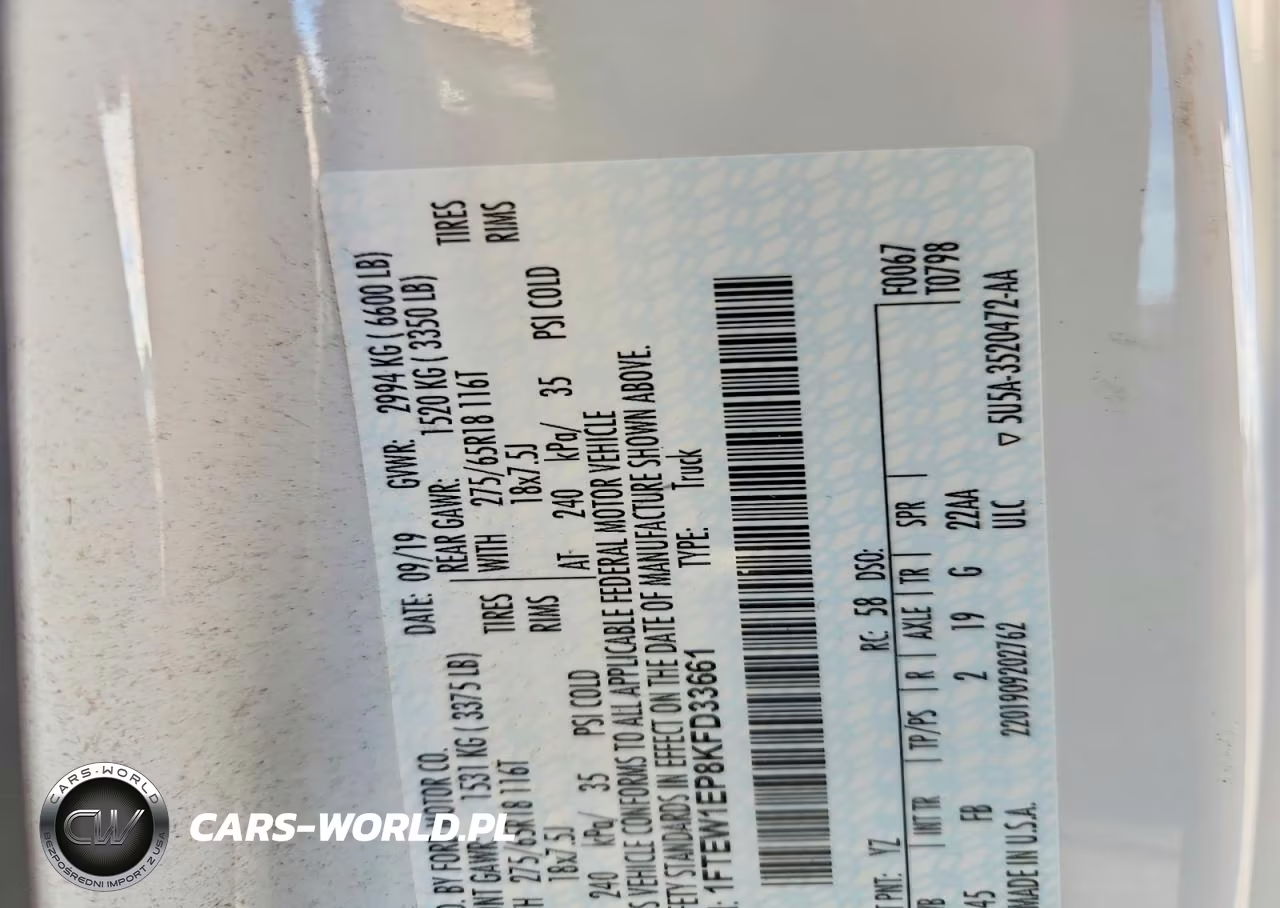 2019 Ford F150 Supercrew VIN:1FTEW1EP8KFD33661 - 12