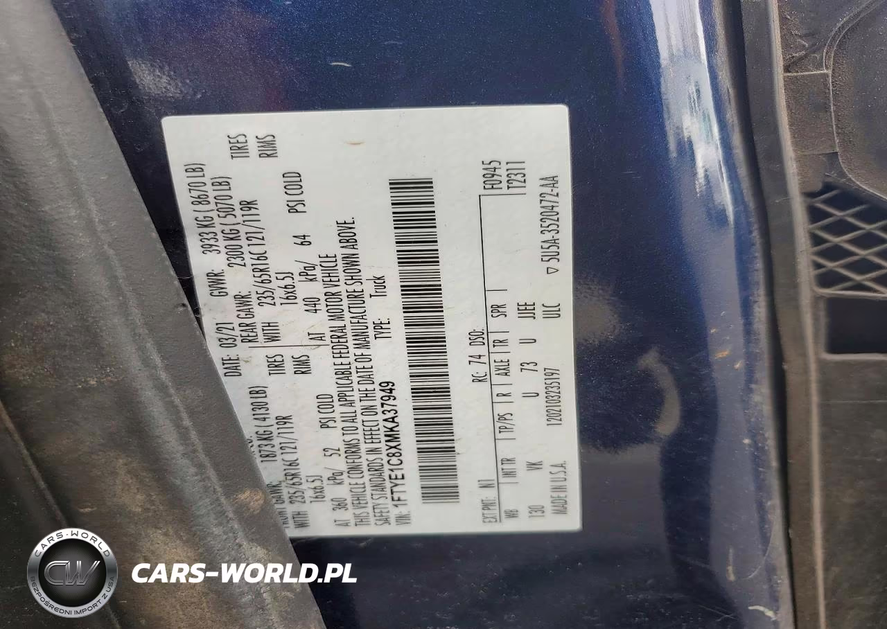 2021 Ford Transit 150 Delivery Van VIN:1FTYE1C8XMKA37949 - 13