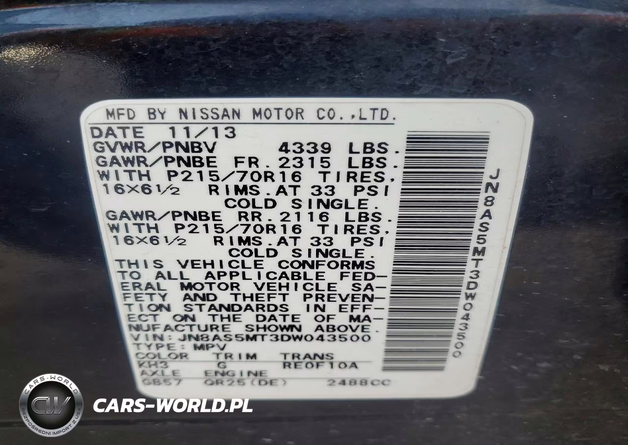2013 Nissan Rogue S VIN:JN8AS5MT3DW043500 - 13