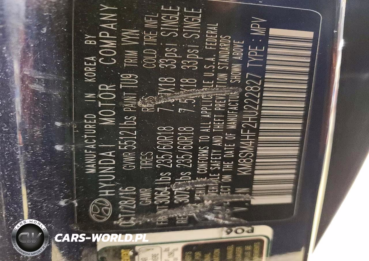 2017 Hyundai Santa Fe Se VIN:KM8SM4HF2HU222827 - 13