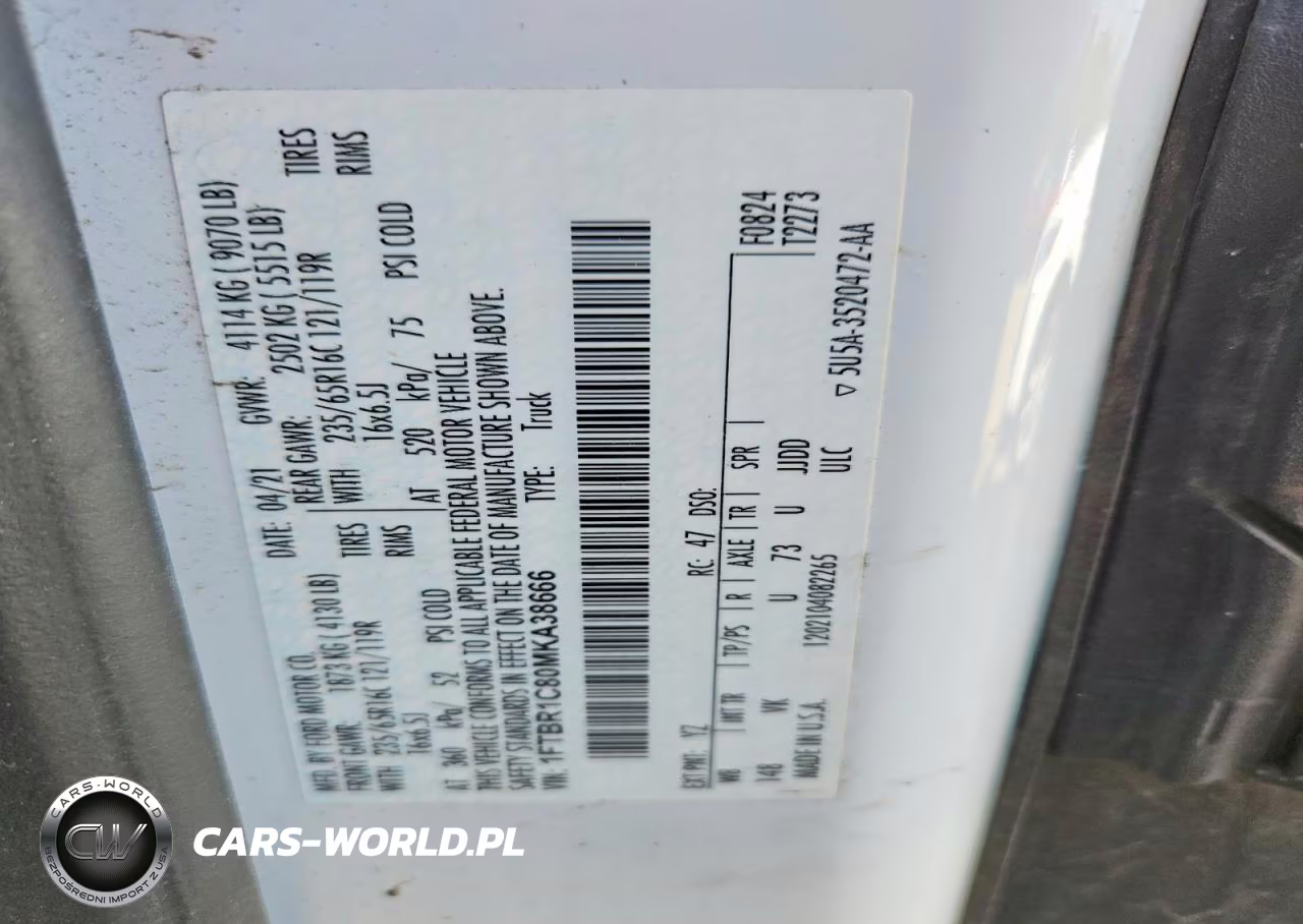 2021 Ford Transit T-250 VIN:1FTBR1C80MKA38666 - 12