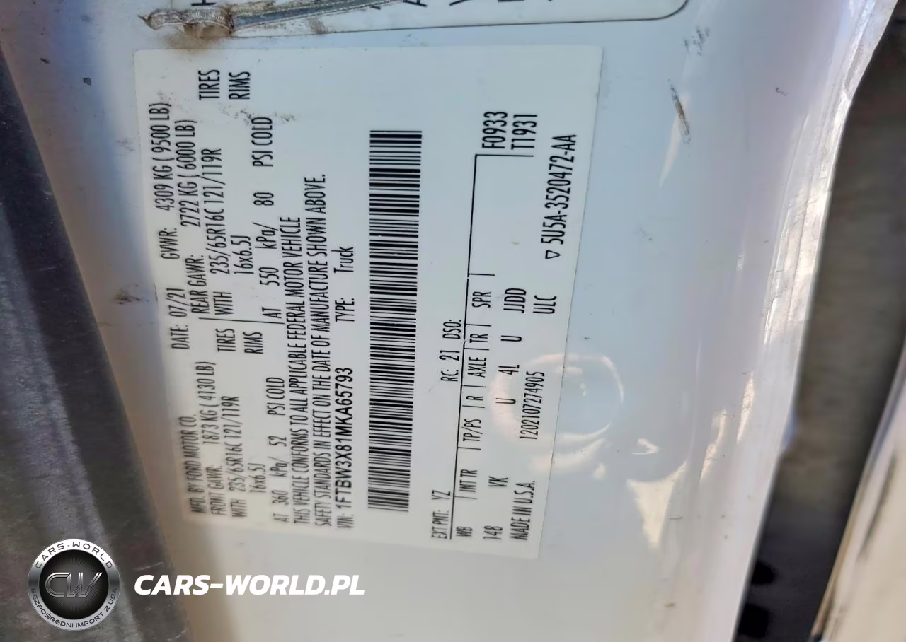 2021 Ford Transit 350 Delivery Van VIN:1FTBW3X81MKA65793 - 13
