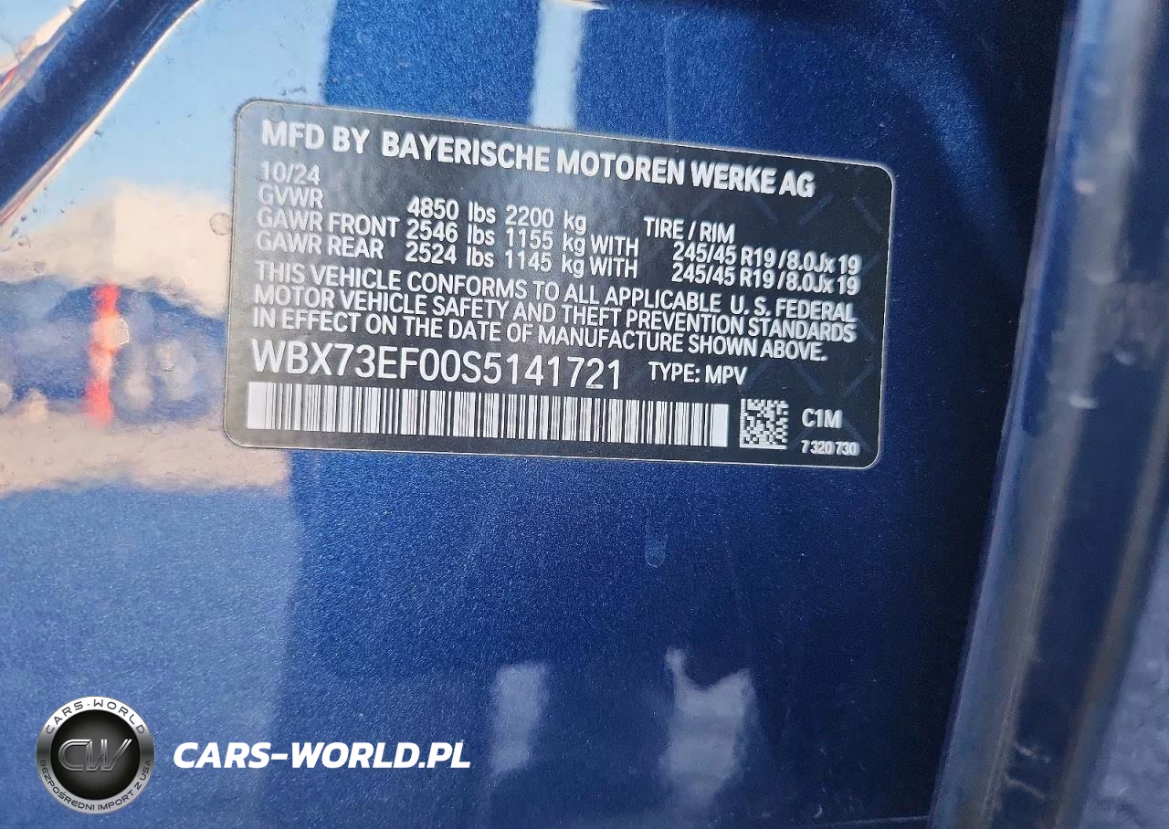 2025 BMW X1 xDrive28I VIN:WBX73EF00S5141721 - 12