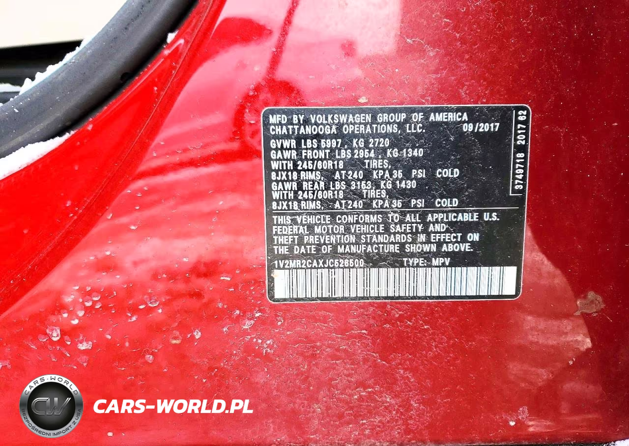 2018 Volkswagen Atlas Sel VIN:1V2MR2CAXJC526500 - 13