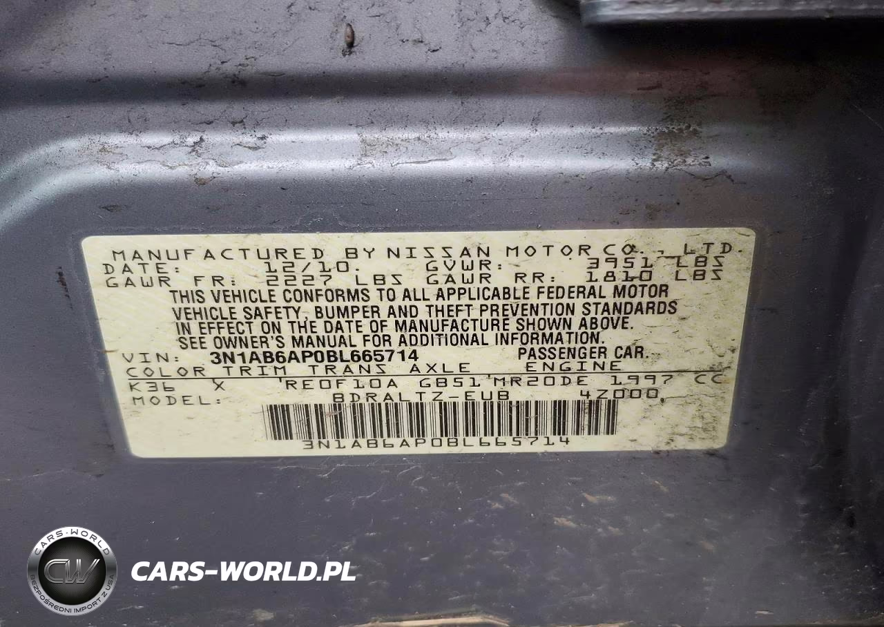 2011 Nissan Sentra 2.0 VIN:3N1AB6AP0BL665714 - 12