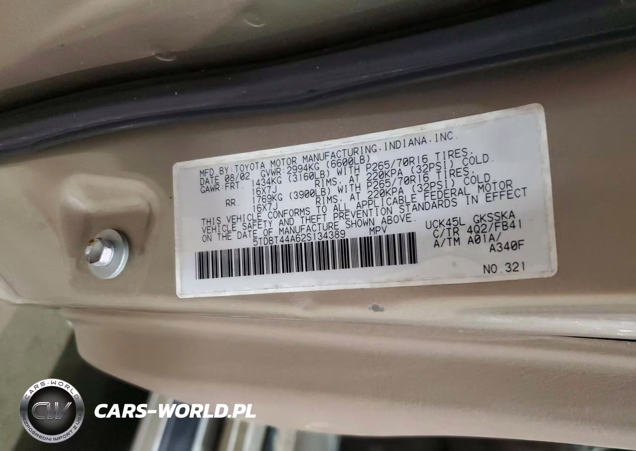 2002 Toyota Sequoia Sr5 VIN:5TDBT44A62S134389 - 13