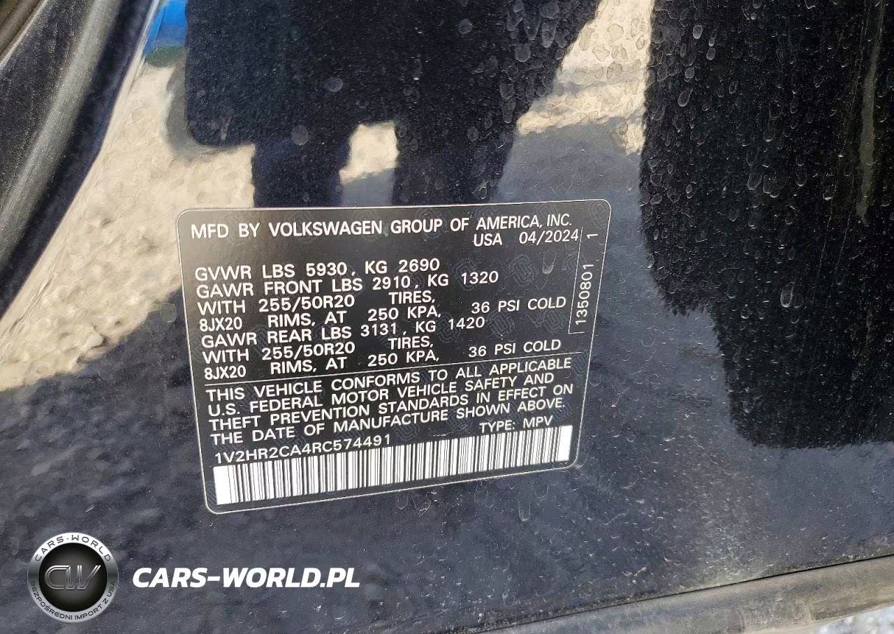 2024 Volkswagen Atlas Se VIN:1V2HR2CA4RC574491 - 12
