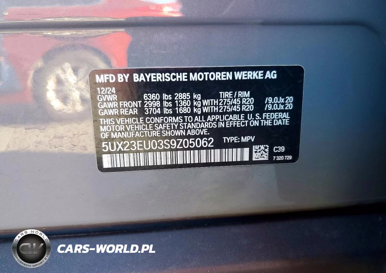 2025 BMW X5 xDrive40I VIN:5UX23EU03S9Z05062 - 13