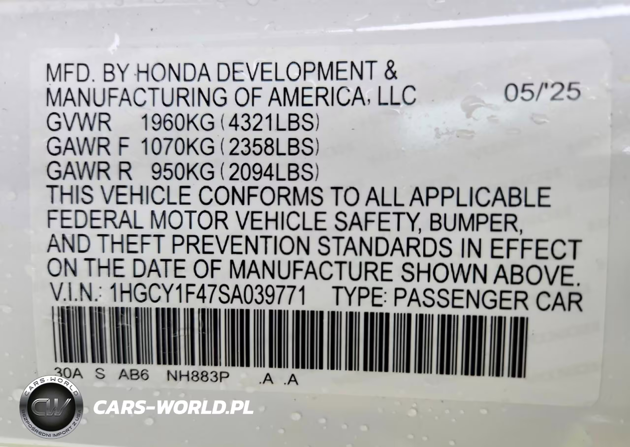 2025 Honda Accord VIN:1HGCY1F47SA039771 - 13