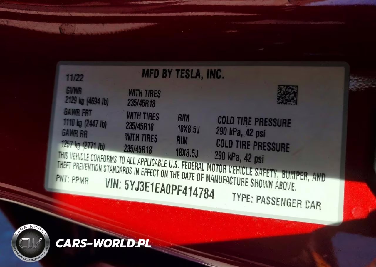 2023 Tesla Model 3 VIN:5YJ3E1EA0PF414784 - 12