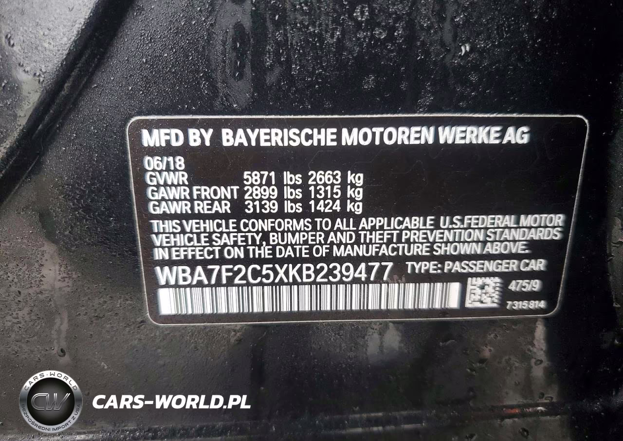 2019 BMW Motorrad 750 VIN:WBA7F2C5XKB239477 - 12