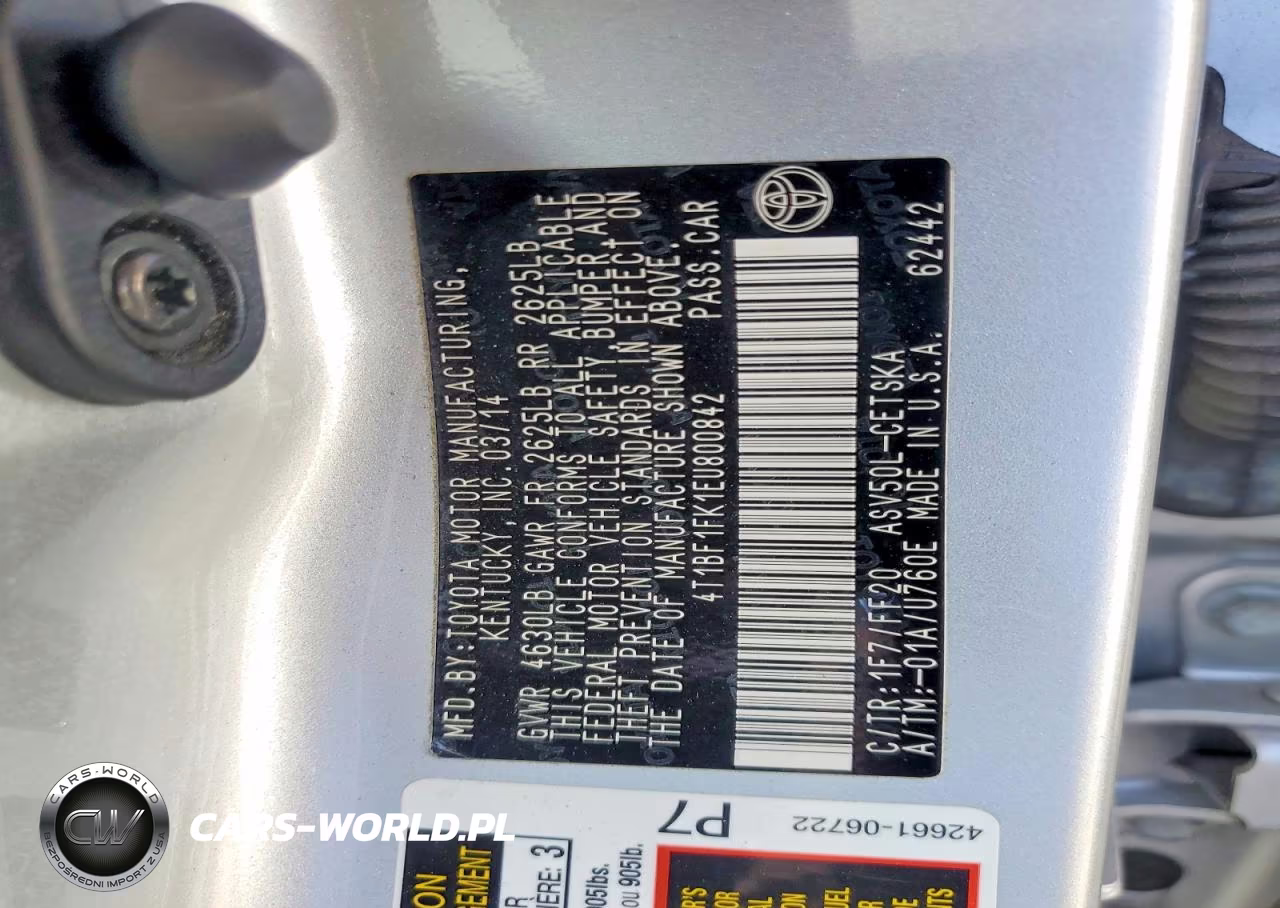 2014 Toyota Camry Se VIN:4T1BF1FK1EU800842 - 12