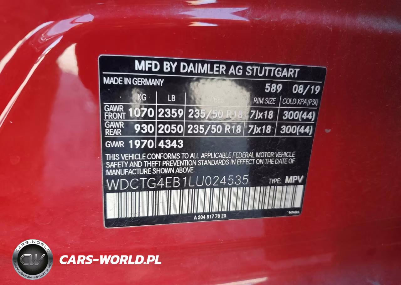 2020 Mercedes-Benz Gla 250 VIN:WDCTG4EB1LU024535 - 13