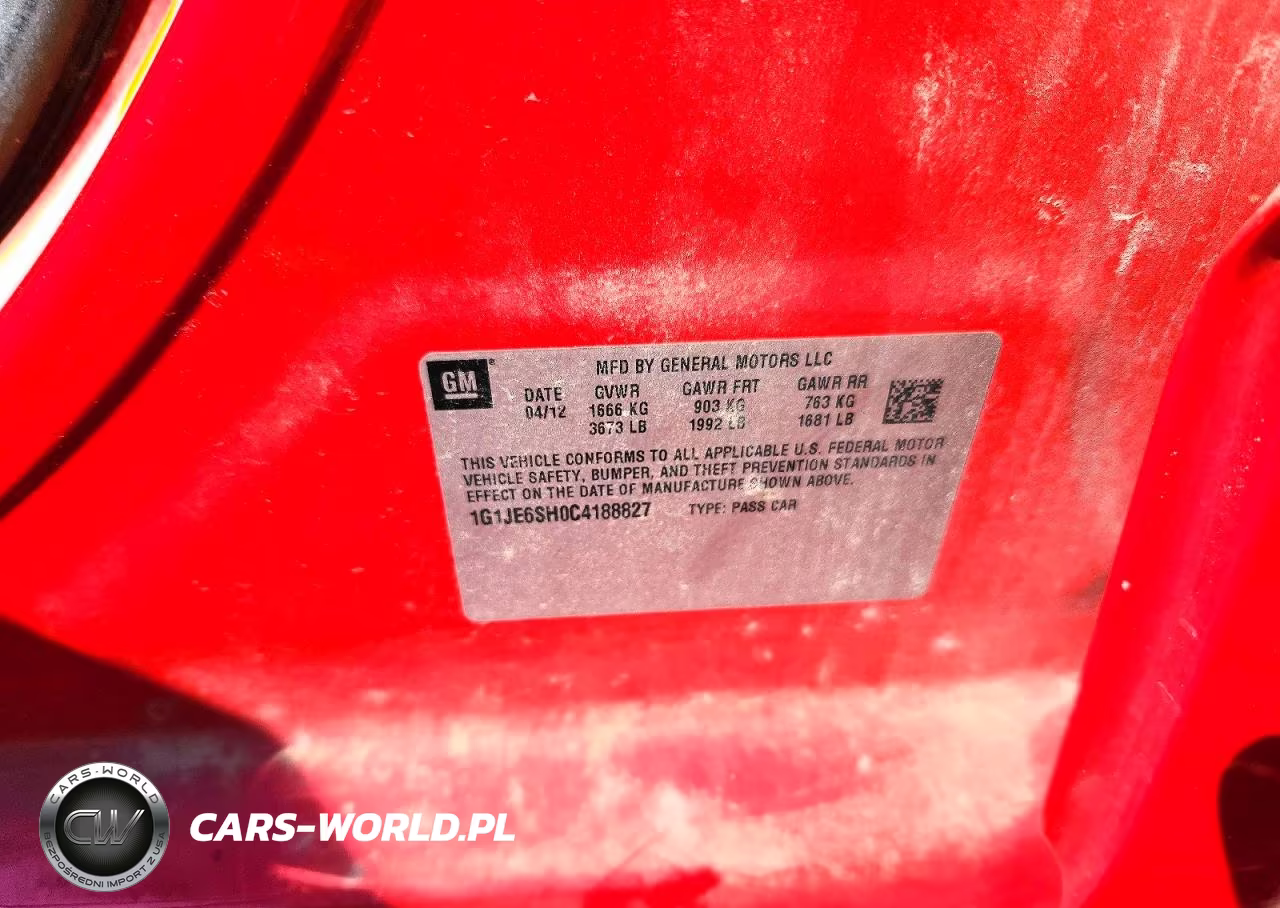 2012 Chevrolet Sonic Ltz VIN:1G1JE6SH0C4188827 - 12